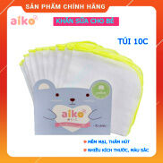 Khăn sữa Nhật cao cấp AIKO 4 lớp, 3 lớp, kích thước 28x35cm, 25x27cm