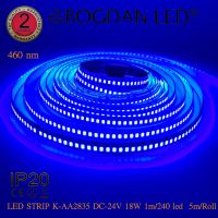 LED STRIP K-AA2835-240-BLUE DC-24V IP20 240LED/1เมตร 18W/1เมตร BOGDAN LED แอลอีดีไฟเส้น น้ำเงิน 1,200LED/5เมตร 90W/5เมตร ไฟริบบอนแอลอีดี