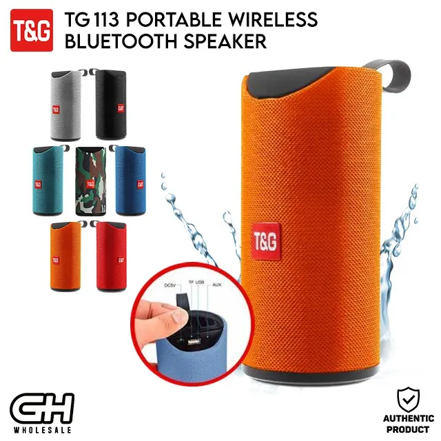 TG113 Rechargeable Loudspeaker Bluetooth Wireless Portable Speakers with TF Card, USB Drive, and