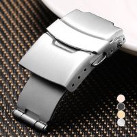 “：{+ Stainless Steel Buckle For Leather Metal Silicone Strap Clasp Double Press Safety 14/16/18/20/22/24Mm Button Buckles Accessories