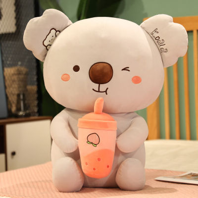 Cartoon Cute Milk Tea Cup Koala Doll Kawaii Plush Stuffed Animal Soft PlushToy Mall Activity Gift Birthday Gift Home Accessories