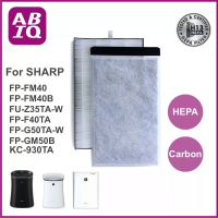 ABIQ แผ่นกรองอากาศ HEPA H13 Filter รุ่น FZ-Y30SFTA, FZ-F40SFE และกรองคาร์บอน สำหรับ เครื่องฟอกอากาศ Sharp รุ่น FP-FM40, FM40B, FU-Z35TA, FP-F40TA, FP-G50TA, KC-930TA