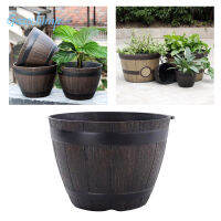 Gazechimp Barrel Planter Pot ขนาดใหญ่-ถังเรซิน-กระถางดอกไม้กลางแจ้ง/ในร่ม-เสร็จสิ้นการทนต่อการซีดจาง