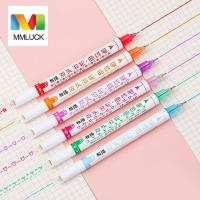 MMLUCK ปากกาเขียนระบายสีระบายสีหลากสีปากกาเน้นข้อความแนวโค้งทรงเซ็ตปากกามาร์กเกอร์อุปกรณ์เครื่องเขียนสำนักงานปากกาเน้นคำกราฟฟิตี้ปลายเทปดอกไม้ปากกาเน้นข้อความศิลปะเครื่องเขียนในโรงเรียนปากกาเรืองแสง