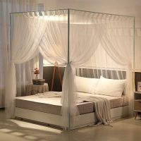 【LZ】❧▤♀  Simple 4 Corners Post Curtain Bed Canopy Bed Frame Canopies Net Bedroom Decoration Accessories Mosquito Net