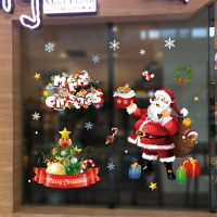 Christmas Window Sticker Merry Christmas Decor for Home 2021 Navidad Ornaments Christmas Wall Deocr Xmas Gifts New Year