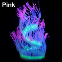 hot【cw】 Silicone Artificial Sea Anemone Soft Aquarium Coral Decoration Ornament Glowing In 6 Color