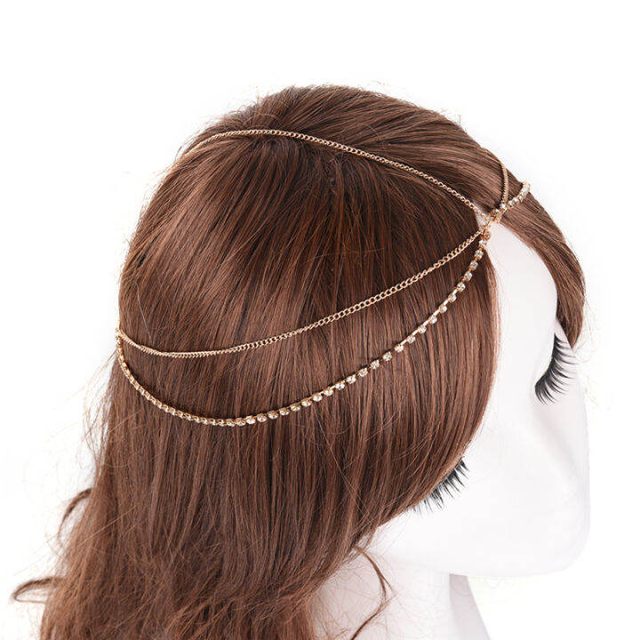 shiqinbaihuo-โลหะหลายชั้น-boho-head-chain-headband-ทรงผมแต่งงานอุปกรณ์ผม