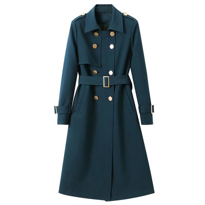 Trench Coat Women elegant Double Breasted Windbreaker Outerwear Solid High Street New Autumn Fashion Coat S-3XL