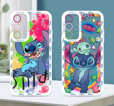 Disney Cute Stitch For Samsung Galaxy S23 S22 S21 S20 Pro FE Ultra A23 A52 A53 A71 Angel Eyes Transparent Phone Case Phone Cases