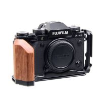 Camera Cage For Fujifilm X-T5 DSLR Quick Release L Plate Bracket Extension Frame Stabilizer Rig with Cold Shoe Wooden Grip