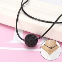 Stone Choker Diffuser Pendant Necklace Punk Leather Rope Chain Jewelry