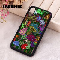 ◇ Iretmis 5 5S SE Phone Cover Case for iPhone 6 6S 7 8 Plus X Xs XR 11 12 13 MINI 14 Pro Max Rainbow Colourful Funky Mushrooms