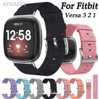 2023ชื่อเดิม♨สำหรับ Fitbit Versa 3 2สายสายผ้าไนลอนผ้าใบสานสายรัดข้อมือ Versa3นาฬิกาทดแทนได้ผ้าระบายอากาศ