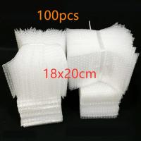 100pcs 18x20cm Plastic Wrap Envelope White Bubble Packing Bags PE Clear Shockproof Packaging Bag Double Film