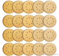 ✸ 100Pcs 5 Inch 8 Holes Hook and Loop Gold Sandpaper Sanding Disc Aluminium Oxide 60 to 1000 Grits for Metal Automotive Sanding