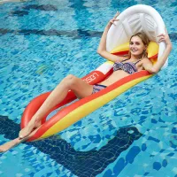 Inflatable floating hammock air bed floating water lounge chair drifter pool beach rubber rings for adults Inflatable mattress Can be used by children and adults. Bkkgo