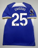 เสื้อบอล แฟนบอล เชลซี เหย้า 2023-24 Chelsea Home 25 CAICEDO อาร์มพรีเมียร์ลีค