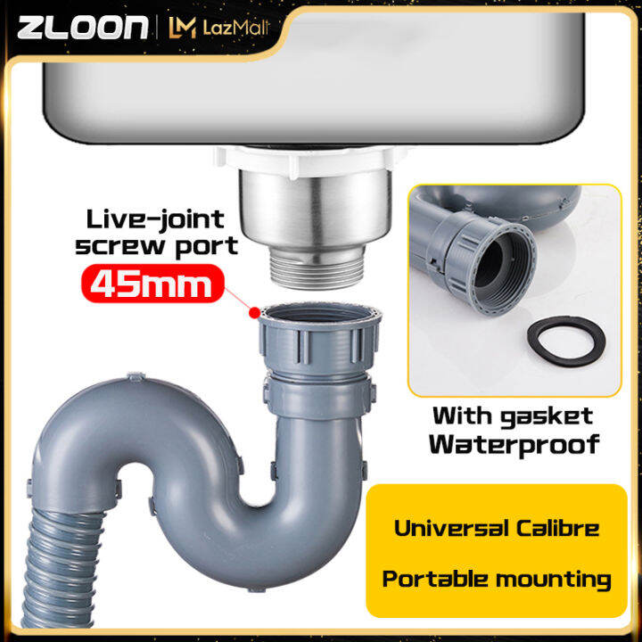 ZLOON Kitchen Sink Downpipe Traps & Drains drain set Sink Single Sink