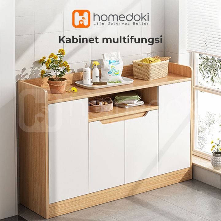 Homedoki Lemari Dapur Minimalis Kabinet Dapur Rak Serbaguna