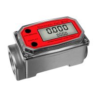 อลูมิเนียมทนทาน Digital Turbine Flow Meter LCD เครื่องวัดเชื้อเพลิงอิเล็กทรอนิกส์ Flowmeter NPT Counter ดีเซลเบนซินเมทานอล Water