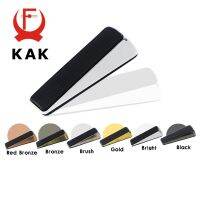 ✧ KAK Nail-free Zinc Alloy Door Wedge Stop Door Stopper Rubber Hidden Door Holders Bronze Gold Black Bright Chrome Door Hardware