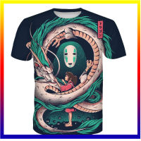 Anime T-shirt Spirited Away การพิมพ์ 3D สตรีทแวร์ผู้ชายผู้หญิงสบาย ๆ แฟชั่นพลัสขนาดเสื้อยืดแขนสั้นเด็กเสื้อยืดเสื้อผ้าด้านบน XS-5XL