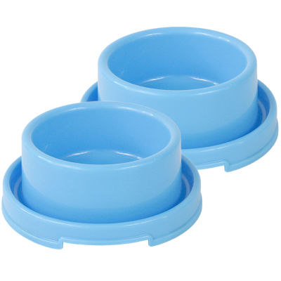 2pcs Anti Skid PP Cat Easy To Clean Practical Convenient Ants Away Puppies Colorful Round Portable Wear Resistant Ultra Light No Spill Long Lasting Sturdy Odorless Dog Bowls