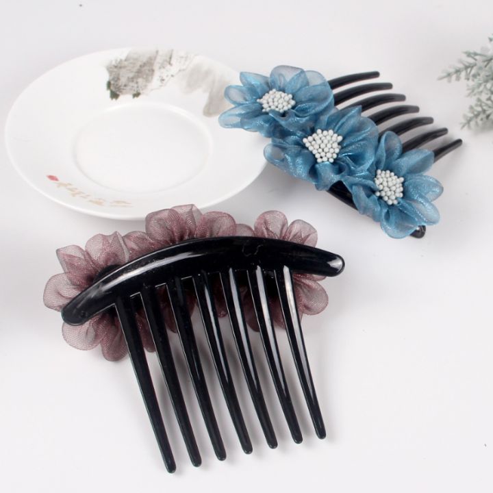 simple-flower-silk-yarn-inserted-comb-adult-lady-seven-tooth-comb-hair-ornament