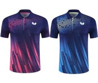 Men T-shirt Quick Drying Women Training Badminton Uniforms Table Tennis Lapel Clothes Printing Boys Breathable Sport Wear