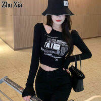 Zhu Xia เสื้อสำหรับผู้หญิงฤดูใบไม้ร่วงเดรสขนาดเล็กเซ็กซี่โชว์ไหล่หน้าอกคอเสื้อโค้ทกว้างใหญ่เปิดไหล่และไหปลาร้า