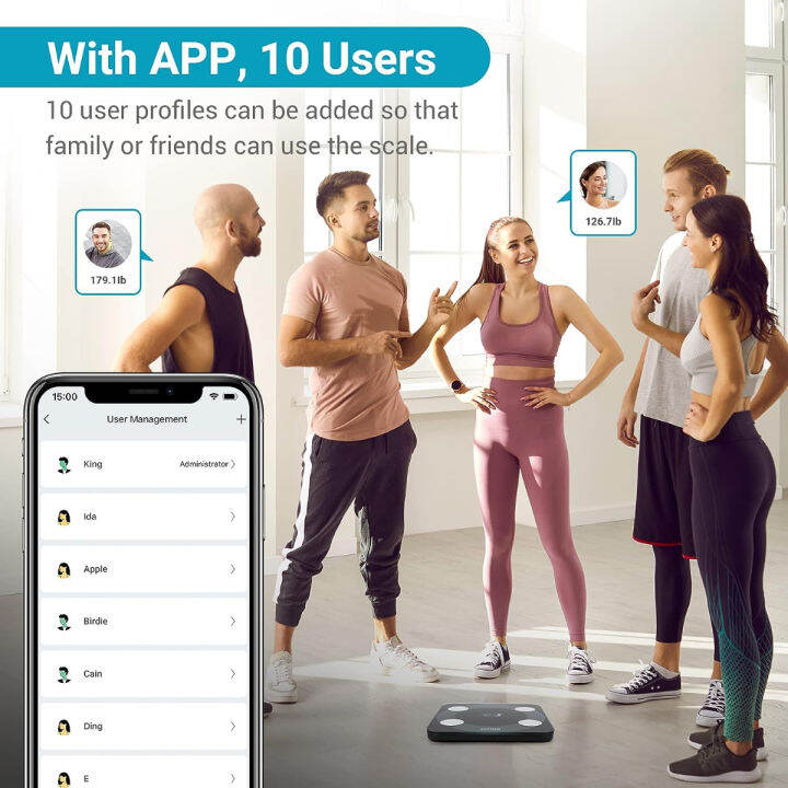 bluetooth-scale-for-body-weight-living-enrichment-smart-body-fat-weight-bmi-bathroom-wireless-scale-with-high-accuracy-sensor-body-composition-monitor-analyzer-with-smartphone-app-396-lbs-black-4002-s