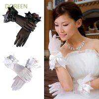 Doreen ถุงมือคอสเพลย์ผ้าตาข่ายผูกโบว์ขนาดใหญ่สีดําสีขาวสําหรับผู้หญิงเจ้าสาวงานแต่งงาน 5201712۞❡✘