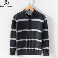 CODAndrew Hearst Keep Casual New High Neck Mens Cotton Sweater Mens Casual Stand-up Collar Half Zipper Slim Pullover Sweater