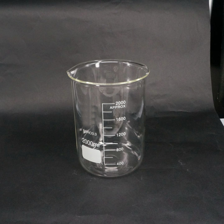 2000ml Low Form Beaker เคมีในห้องปฏิบัติการ Borosilicate แก้วโปร่งใส Beaker หนากับ Spout 5219