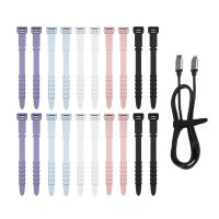 20Pcs Reusable Cable Zip Ties Elastic Silicone Cord Organizer Straps for bundling Organizing Phone Cable Wire Wrap Management Cable Management