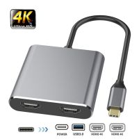 HDMI Type 4K C To Dual HDMI USB 3.0สายชาร์จแปลงสำหรับ MacBook พอร์ตสำหรับ Dex Galaxy S10 / S9