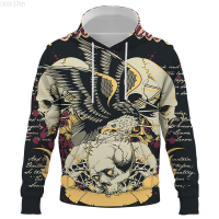 New 3d Fashion Style Hoodie Mens Metal Rock Print Death Punk Mens Comfort Hoodie European And American Size Hoodie popular