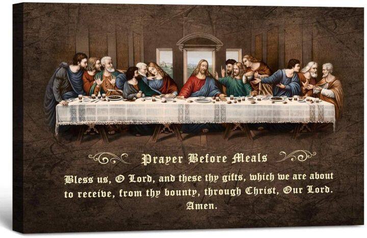 The Last Supper by Leonardo da Vinci with Prayer Before MealsCanvas ...