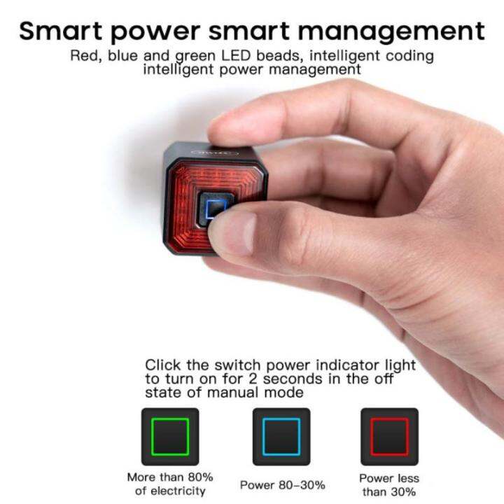 ไฟติดจักรยานอัจฉริยะใหม่เริ่มต้นอัตโนมัติไฟท้ายสัมผัสหยุดเบรกกันน้ำชาร์จด้วย-usb-ไฟไฟจักรยาน-led-และไฟสะท้อนแสงสำหรับไฟท้ายขี่จักรยาน