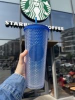 Starbuck 2022 Classic Gradient Blue Diamond Durian Straw ถ้วยน้ำความจุขนาดใหญ่710มล.