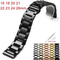 〖Bar watchband〗 สายรัดข้อมือสแตนเลสนาฬิกาข้อมือสายเหล็ก16 18 20 21 22 23 24 26มม. สายรัดข้อมือผีเสื้อคุณภาพสูงอุปกรณ์สายนาฬิกาข้อมือพร้อมเครื่องมือ