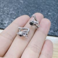 925 Sterling Silver Astronaut Rocket Shape Ear Buckle Stud Earrings Korean Fashion Asymmetric Small Women Earrings Jewelry EH057