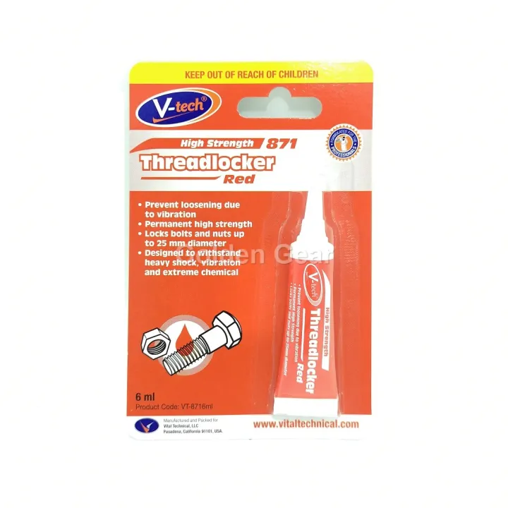 Threadlocker Red Nut Lock Adhesive 10 ml (Red High Strength) Thread Locker Lazada PH