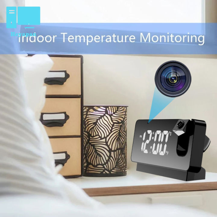 hd-1080p-นาฬิกาดิจิตอลโฮโลแกรม-wifi-นาฬิกาปลุกเครื่องฉายติดเพดานกล้องจิ๋วกล้องความปลอดภัยในบ้าน
