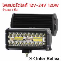 ไฟสปอร์ตไลท์รถยนต์ LED 12-24V 120W บอดี้อลูมิเนียม มียางกันน้ำ จำนวน 1 ชิ้น