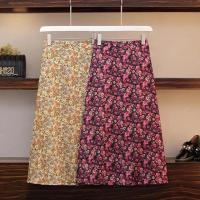 COD DSFERTGERRYYY Printed Chiffon Skirt Mid-length Womens A-line Skirt High Waist Summer Trendy Plus Size