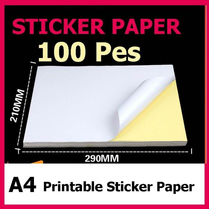 【Ready Stock】(100pcs)K&E Printable Sticker Paper Matte&Glossy A4 105gsm ...