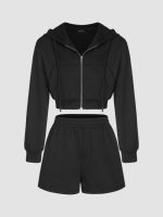 Cider Solid Hoodie &amp; Sweat Shorts Set