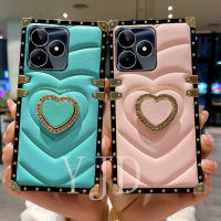 เคส YJD สำหรับ Realme C53 C55แหวนรักสามมิติขอบตรงกันกระแทกเคสโทรศัพท์